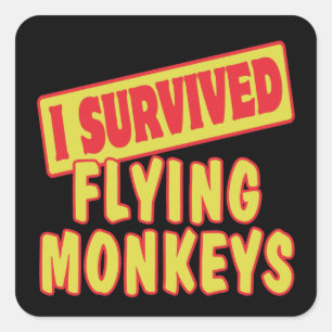 ICH ÜBERLEBTE FLYING MONKEYS QUADRATISCHER AUFKLEBER