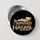 Ich überlebte Hákarl Knopf Button (Vorne & Hinten)