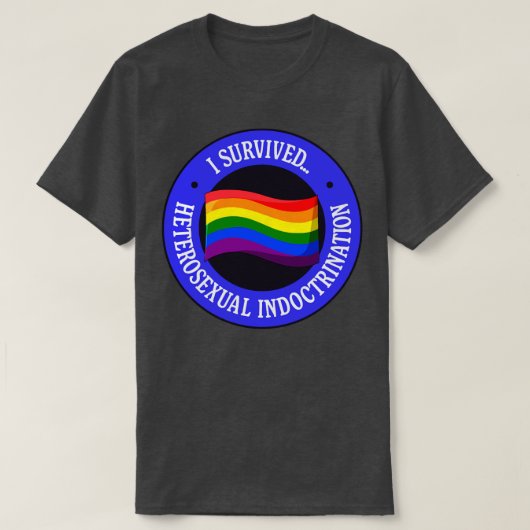 Ich überlebte heterosexuellen Indoktrination Pride T-Shirt (Design vorne)