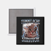 Ich überlebte heute Tummy Ache Survivor Funny Cat Magnet (Vorderseite/Rückseite)