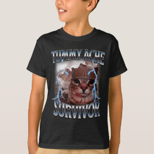 Ich überlebte heute Tummy Ache Survivor Funny Cat T-Shirt