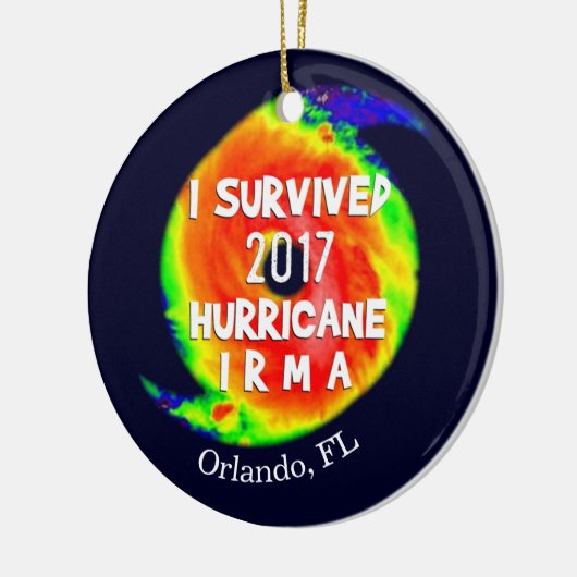 ICH ÜBERLEBTE HURRICANE IRMA an Ihrem Standort Keramikornament (Links)