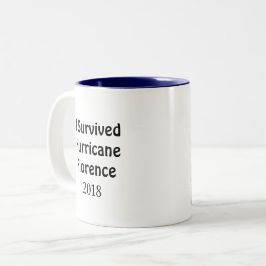 Ich überlebte Hurrikan Florenz Zweifarbige Tasse (Vorderseite Links)
