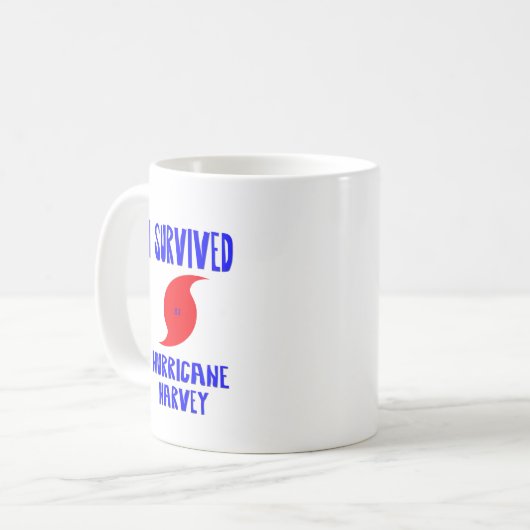 Ich überlebte Hurrikan Harvey Kaffeetasse (Vorderseite Links)