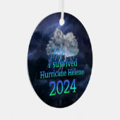 Ich überlebte Hurrikan Helene 2024 v1 Ornament Aus Metall (Vorderseite Rechts)