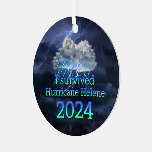 Ich überlebte Hurrikan Helene 2024 v1 Ornament Aus Metall (Vorderseite links)