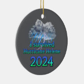 Ich überlebte Hurrikan Helene 2024 v2 Keramik Ornament (Rechts)