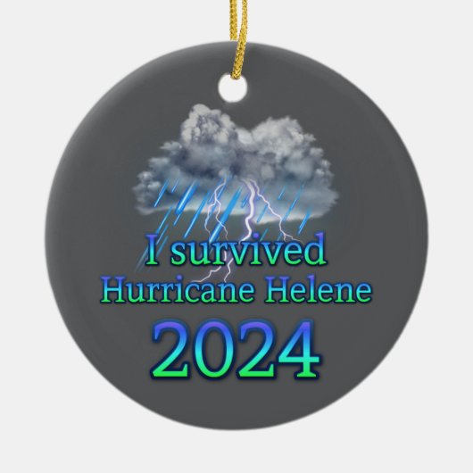 Ich überlebte Hurrikan Helene 2024 v2 Keramik Ornament (Vorne)