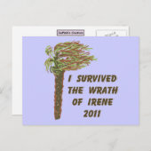 Ich überlebte Hurrikan Irene - Blue Postcard Postkarte (Vorne/Hinten)