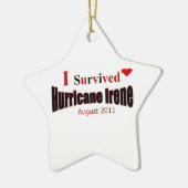 Ich überlebte Hurrikan-Irene-Verzierung Keramik Ornament (Links)