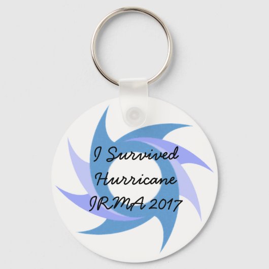 Ich überlebte Hurrikan Irma 2017 Button KEY CHAIN Schlüsselanhänger (Vorderseite)