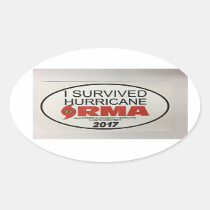 Ich überlebte Hurrikan IRMA-OVAL Abziehbild Ovaler Aufkleber
