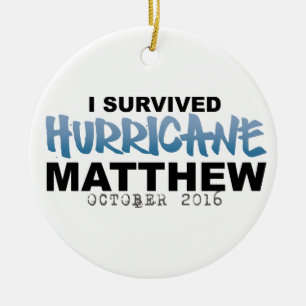 Ich überlebte Hurrikan Matthew im Oktober 2016 Keramikornament
