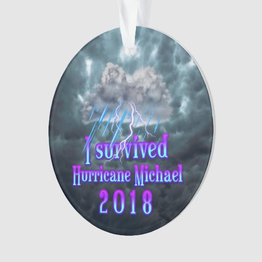 Ich überlebte Hurrikan Michael Ornament (Vorderseite)