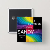 ICH ÜBERLEBTE HURRIKAN SANDY 2012 BUTTON (Vorne & Hinten)