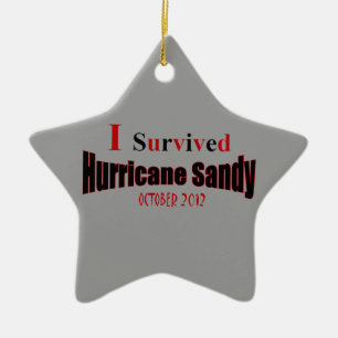 Ich überlebte Hurrikan-Sandy-Stern-Verzierung Keramik Ornament