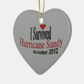 Ich überlebte Hurrikan-Sandy-Verzierung Keramik Ornament (Links)