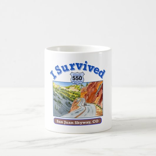 Ich überlebte Hwy 550, San Juan Skyway, Colorado Kaffeetasse (Mittel)