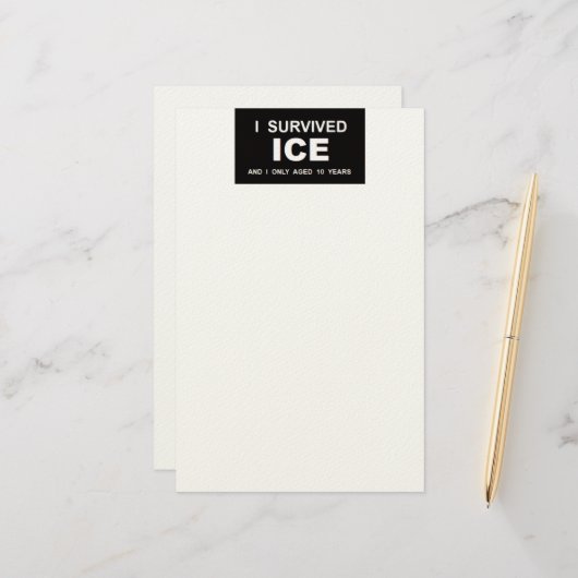 Ich überlebte ICE Briefpapier (Vorderseite/Rückseite Beispiel)