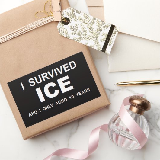 Ich überlebte ICE Rechteckiger Aufkleber (Schenken)