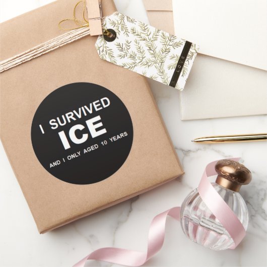 Ich überlebte ICE Runder Aufkleber (Schenken)