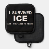 Ich überlebte ICE  Topflappen (Vorderseite/Rückseite)