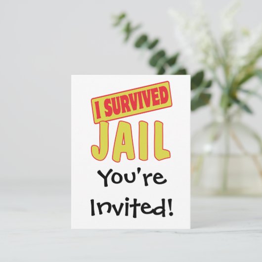 ICH ÜBERLEBTE JAIL EINLADUNG (Stehend Vorderseite)