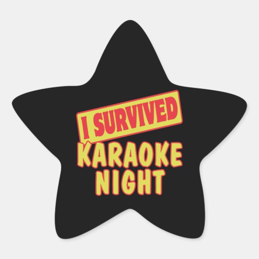 ICH ÜBERLEBTE KARAOKE NACHT Stern-Aufkleber (Vorderseite)