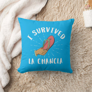 Ich überlebte La Chancla Funny Mexican Mother Joke Kissen