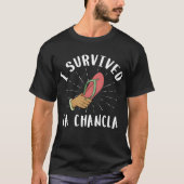 Ich überlebte La Chancla Funny Mexican Mother Joke T-Shirt (Vorderseite)