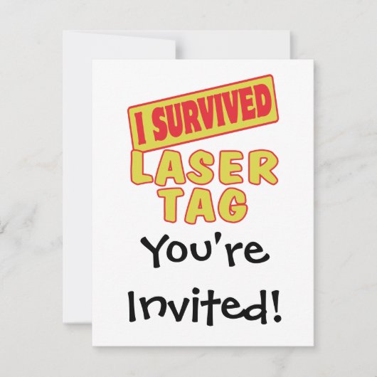 ICH ÜBERLEBTE LASERTAG EINLADUNG (Vorderseite)