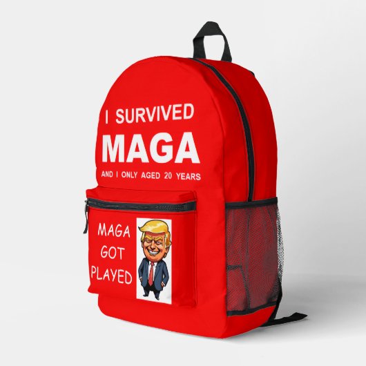 Ich überlebte MAGA Bedruckter Rucksack (Rückseitige Ecke Rechts)
