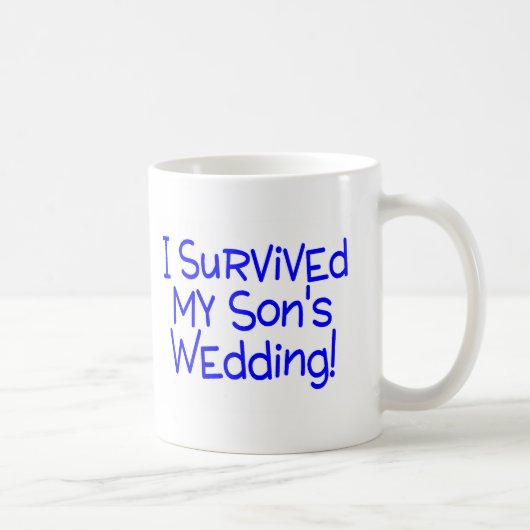 Ich überlebte meine Söhne, die Blau Wedding sind Kaffeetasse (Rechts)