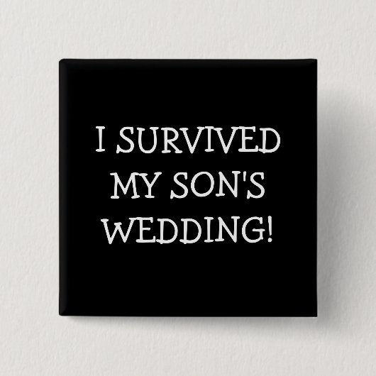 Ich überlebte meine Wedding Söhne Button (Vorderseite)