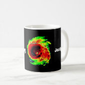 "Ich überlebte Michael 2018" u. Hurrikan-Radar Kaffeetasse (VorderseiteRechts)