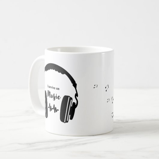 Ich überlebte Musik Kaffeetasse (Vorderseite Links)