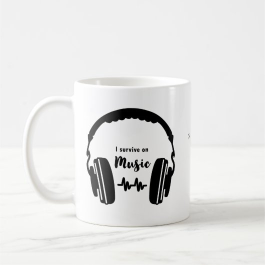 Ich überlebte Musik Kaffeetasse (Links)