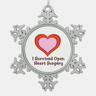 Ich überlebte offene Herz-Operation Schneeflocken Zinn-Ornament