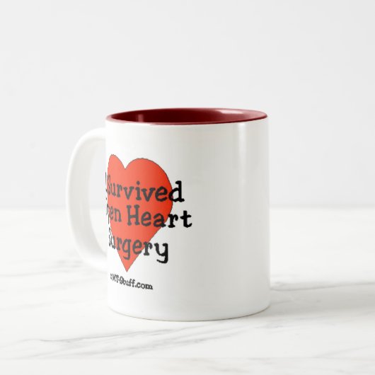 Ich überlebte offene Herz-Operation Zweifarbige Tasse (Vorderseite Links)