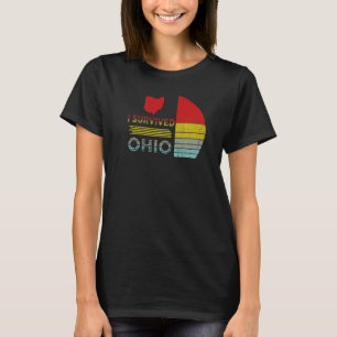 Ich überlebte Ohio Karte Meme abgenutzt Retro Vint T-Shirt