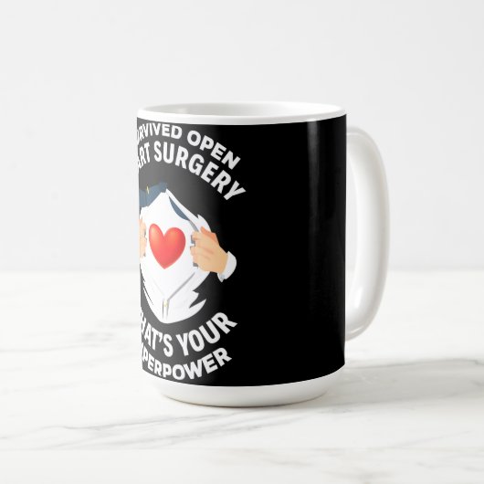 Ich überlebte Open Heart Operation Umgehung Herz S Kaffeetasse (VorderseiteRechts)