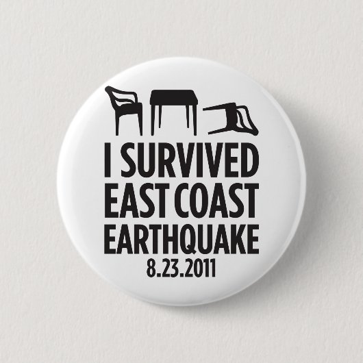 Ich überlebte Ostküsten-Erdbeben Button (Vorderseite)