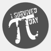 Ich überlebte Pi Day - Funny Pi Symbol Stickers (Vorderseite)