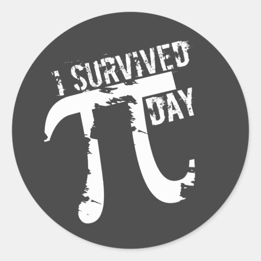 Ich überlebte Pi Day - Funny Pi Symbol Stickers (Vorderseite)