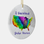 Ich überlebte Polar Vortex Keramik Ornament (Rechts)