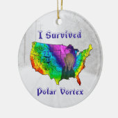 Ich überlebte Polar Vortex Keramik Ornament (Links)