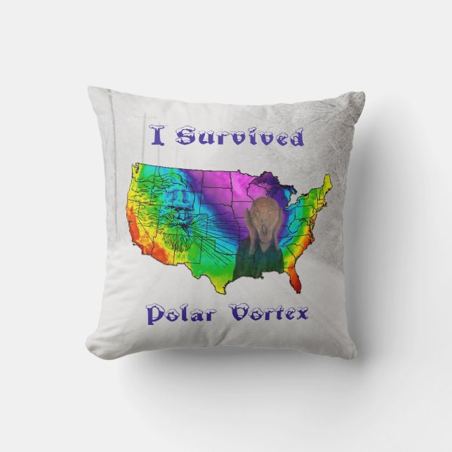 Ich überlebte Polar Vortex Kissen (Vorderseite)