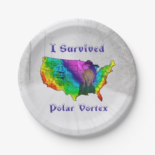 Ich überlebte Polar Vortex Pappteller (Vorderseite)