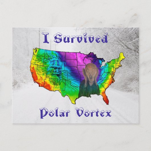 Ich überlebte Polar Vortex Postkarte (Vorderseite)