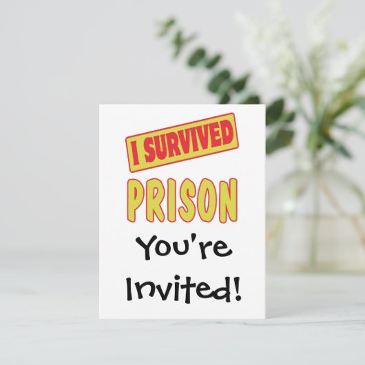 ICH ÜBERLEBTE PRISON EINLADUNG (Stehend Vorderseite)